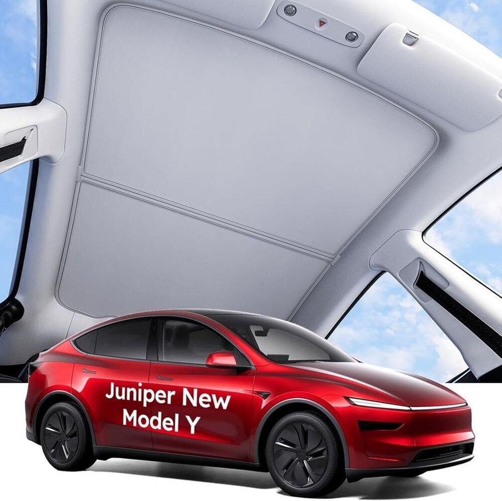 2025-2026 Tesla Model Y Juniper Glass Roof Magnetic Sunshade Nano Ice Gray 2PCS